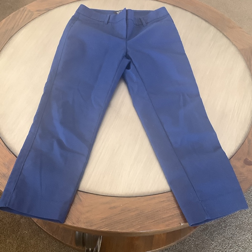 White House Black Market Women's Perfect Form Slim Ankle Pant Blue Stretch 0